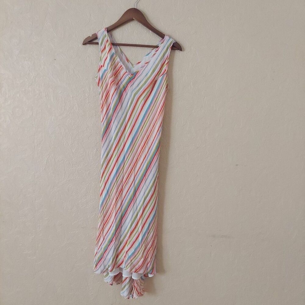 Tessuto Y2k V-neck Multicolor Midi Dress Sz Large